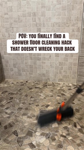 I grabbed this scrubber from the shop because my shower floor needed help—and it actually works. Linked here 👆#cleaning #bathroomhack #cleaningtok #scrubbing