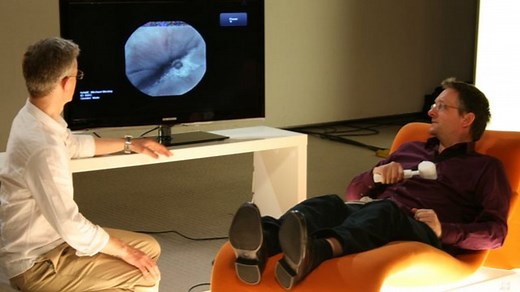 Broadcasting live from inside a human stomach