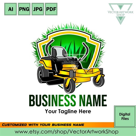 Lawn Care Logo Design, Custom Mower Branding, Landscaping Business Logo, Professional Yard Service, Digital Mowing Garden Care Design - Etsy