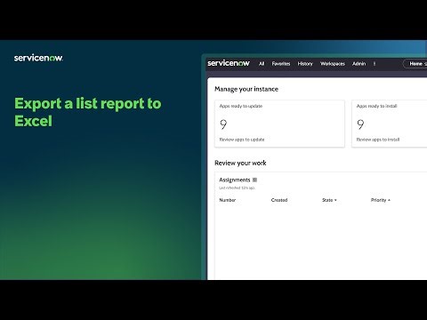 Export a list report to Excel
