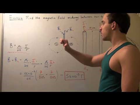 Magnetic Field Midway between Two Wires