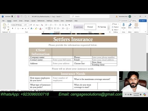 New Perspectives Word 2019 | Module 9: SAM Project 1a | Settlers Insurance SAM Project #wordmodule9