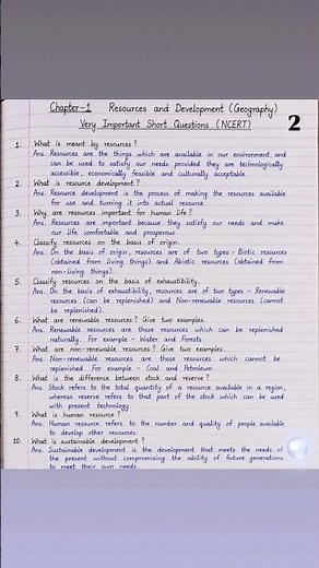 Class 10 Geography Chapter 1 | Resources and Development Important Questions