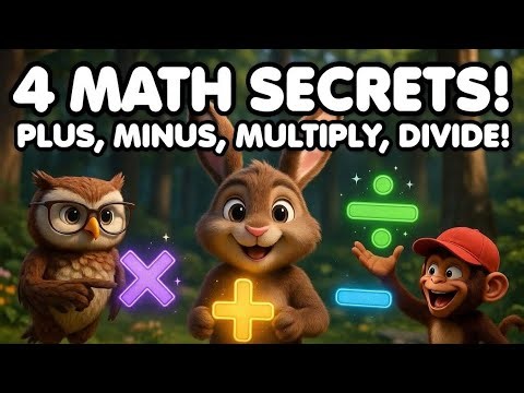 Basic Math for Kids: Plus (+), Minus (-), Multiply (x), Divide (÷) | Fun Cartoon Lesson 