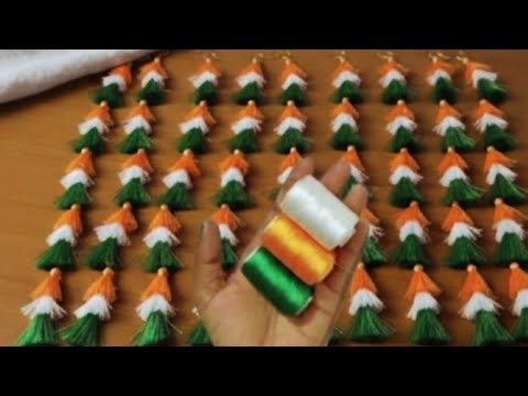 Tricolour earrings for republic day#earrings making at home #handmade earrings#viral #trending #diy
