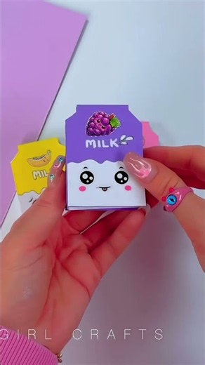 درس تعليمي لصنع دفتر علبة حليب كاواي لطيف للغاية 🥛💖 #KawaiiCrafts #Shorts