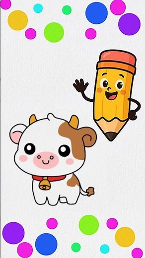 How to Draw a Cute Kawaii Cow 🐮 | Easy & Fun #Shorts