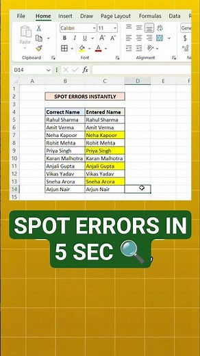 Find Row Difference in Excel Like a Pro 🔍⚡ | Compare Rows, Fix Errors Fast!