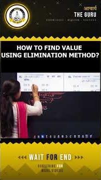 How to Use Elimination Method