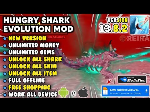 UPDATE! HUNGRY SHARK EVOLUTION MOD APK v13.8.2 Terbaru 2026 - Unlimited Coin & Diamond