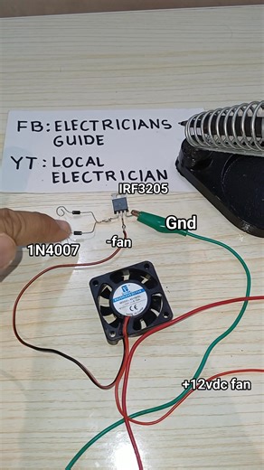 Mini fan controller switch on and off using electronics diode and mosfet #electrician #control #power #technician #switch #wiring #engineering #fblifestyle #diy #electrical | Electricians Guide