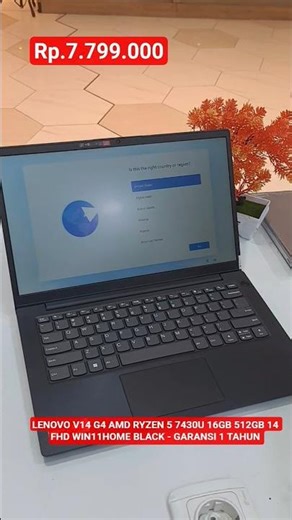 Laptop Editing Coding LENOVO V14 G4 AMD RYZEN 5 7430U 16GB 512GB 14 FHD WIN11HOME HITAM
