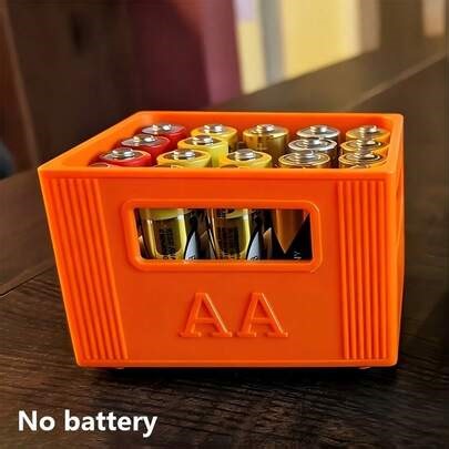 1pc AAA Battery Storage Box - High Capacity, 30 Compartments, Plastic Battery Organizer, Battery Storage Solution | Decorative Battery Holder | Stackable Design, Battery Organizer, Desktop Storage Decor | SHEIN