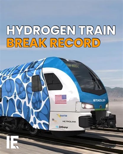 115K views · 1.9K reactions | A new train powered not by fossil fuels but by hydrogen has broken a world record for long-distance travel without refuelling. The Flirt H2 train ran for over 46 hours and travelled over 1,700 miles non-stop. Could it pave the way for a cleaner, greener transport future? | Interesting Engineering | Facebook