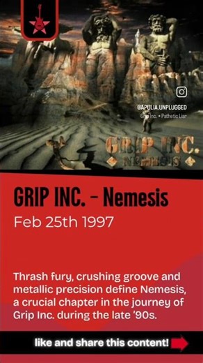 GRIP INC. - Nemesis (1997) #davelombardo #groovemetal #thrashmetal #onthisday #metalreview