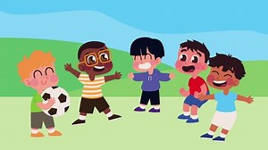 group of little boys characters ,4k video animated