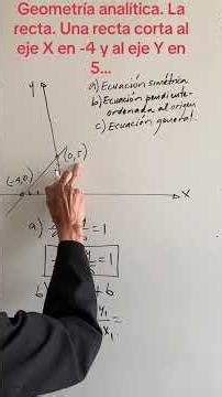 Geometría Analítica. La recta. Una recta corta al eje X en -4 y al eje Y en 5. Escribir su ecuación