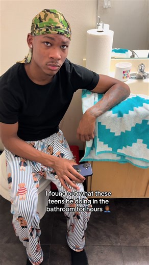 Do y’all kids sit in the bathroom for hours too everyday??!! 🤦🏾‍♂️ | people inside the bathroom