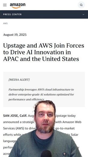 Upstage has partnered with Amazon Web Services (AWS) to improve access to generative AI technology across the Asia-Pacific region and the United States. This collaboration includes AWS's financial support for Upstage, aiming to advance AI application in public sectors and regulated industries. For small business owners, this partnership signals both opportunities and challenges. By utilizing AWS's cloud services, Upstage plans to enhance its Solar language models, offering tools that can automat
