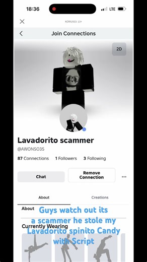 Guys hes a script user don't fall for him