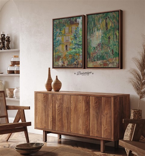 French Impressionist Art Prints, Garden & River Scene, Set of 2 - Etsy