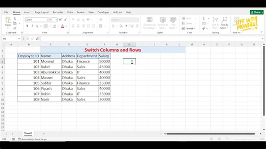 S M Monirul Islam (Piyash) on Instagram: "how to convert rows to columns in excel #exceltricks #exceltips #microsoftexcel #workhacks #spreadsheetmagic #dataanalysis #officeproductivity #excelautomation #learnexcel #businessefficiency #explorers Learn how to convert rows to columns in excel quickly using simple and advanced methods. This step-by-step guide explains how to transpose data with Paste Special, the TRANSPOSE function, and Power Query for dynamic results. Perfect for beginners and adva