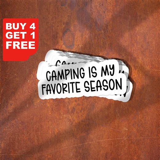 Camping is My Favorite Season Stickers, Camping Stickers, Mountain Camping Laptop Decals, Camp Tumbler Stickers, Water Bottle Sticker - Etsy