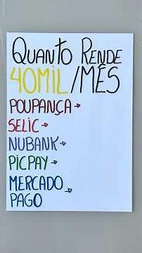 How much does R$40,000 yield per month? #investments #extraincome #savings #money #financialeduca...