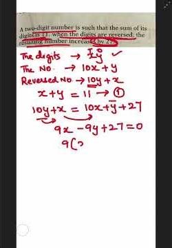 Find the Two-Digit Number 🔥 | Digits Reversed Maths