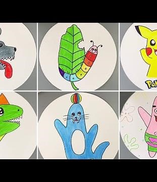 6 Easy Animal Hand Drawing Tricks with Palm || DIY Animal Drawings with Simple Tricks