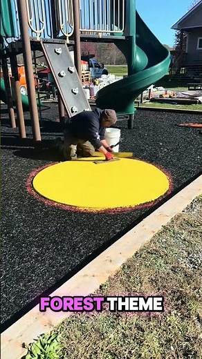 Playground Rubber Surfacing Installation! Designs for fun! #playground #playgroundsafety #kidssafety
