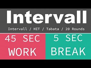 BEST SPORT INTERVAL TIMER - 45 sec Exercise / 5 sec Break / 20 Rounds / GYM TABATA HIT - TIMER