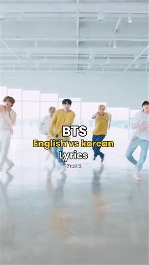 BTS's lyrics English vs Korean #bts #btssongs #btslyrics #shorts