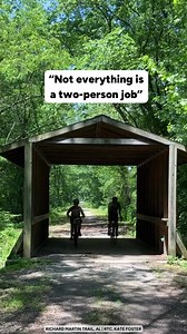 Sometimes, spending time on the trail is better together. (Especially when you’re trying to pedal a tandem bike) When we go out to collect mapping information for our guidebooks and other trail-use resources, it’s always helpful to go as a team. Not only can the buddy system add more fun, but it also helps us capture additional details about the trail experience. We’ve worked side by side on these trips (as exemplified by #TeamRTC members biking together along the Richard Martin Trail in this vi