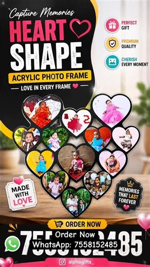 ❤️ Heart Shape Acrylic Photo Frame | Best Personalized Gift 🎁
