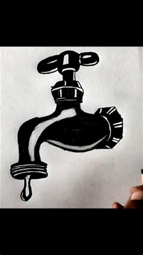 how to draw Realistic water tap drawing with pencil #drawing #art #realistic#water#short #graphite