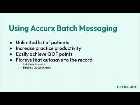 Flash Demo: How to easily achieve QOF points using Batch Floreys! | Accurx Desktop