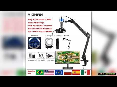 Yizhan HD 1080P 4K Microscope HDMI USB VGA Industrial Digital Microscope 215X 180X 150X 130X Zoom M
