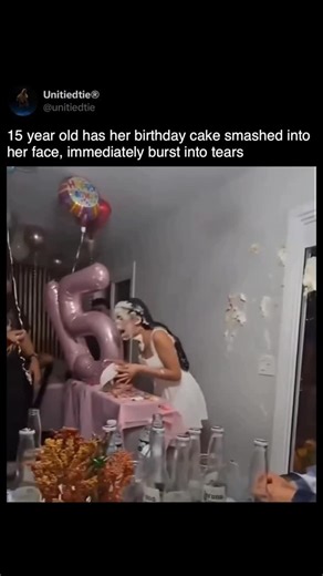 Unitiedtie Spooky ® | A 15 year old girl’s birthday took a turn for the worse when someone smashed her birthday cake into her face during the party. A video from... | Instagram