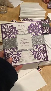 ✨Assembling time! The original pocket color is navy blue, and our customer change the color to purple! The shade of purple, the shade of different!😻😻 Don't forget to use code✨FB15✨ for 15% OFF!!! | ElegantWeddingInvites