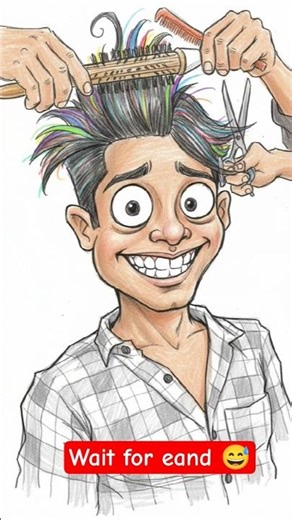 "Convert this image into a hand-drawn funny cartoon sketch with exaggerated facial features like big