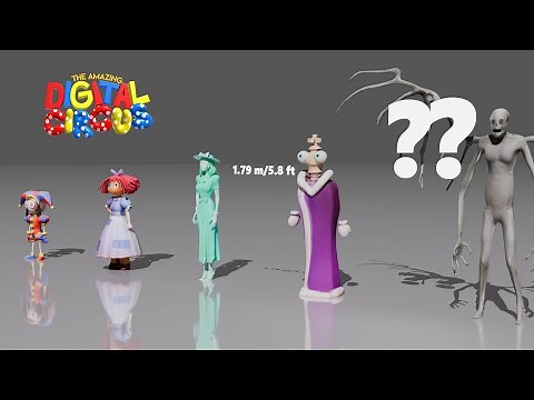 The Amazing Digital Circus all characters height and size comparison