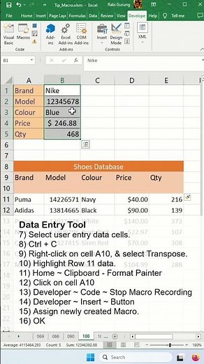 Create a Simple User Data Entry Tool - Excel Tips and Tricks #shorts