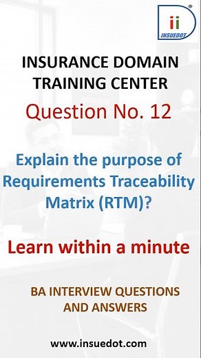 Business Analyst Interview Q&A - Explain the purpose of Requirements Traceability Matrix (RTM)? Q12
