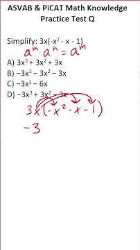 ASVAB/PiCAT Math Knowledge Practice Test Q: Multiplying Polynomials #acetheasvab with #grammarhero