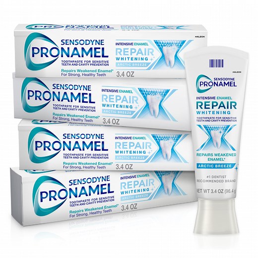 Sensodyne Pronamel Intensive Enamel Repair Toothpaste for Sensitive Teeth and Cavity Protection - 3.4 Oz x 4