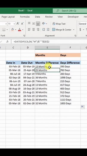 DATEDIF Formula - Microsoft Excel Tutoring (2023) #fyp #foryou #foryoupage #tiktok #viral #excel #msexcel #exceltips #msofficespecialist