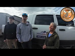 Spraying insulation in Conex shop 42