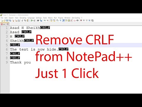 how to remove CRLF from Notepad++