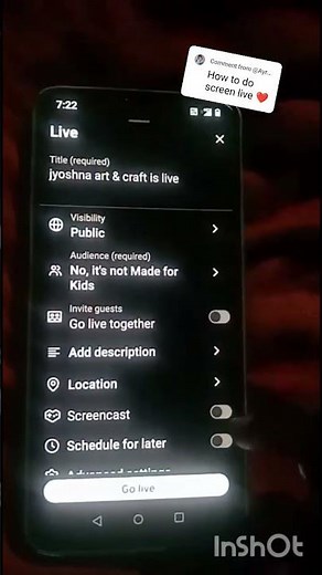 how to go screen live stream